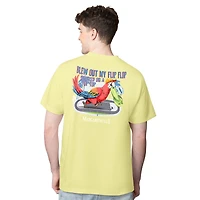 Men's Margaritaville Yellow Joey Logano Flip Flop T-Shirt
