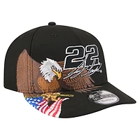 Men's New Era Black Joey Logano Patriotic Eagle & Flag A-Frame 9FIFTY Snapback Hat