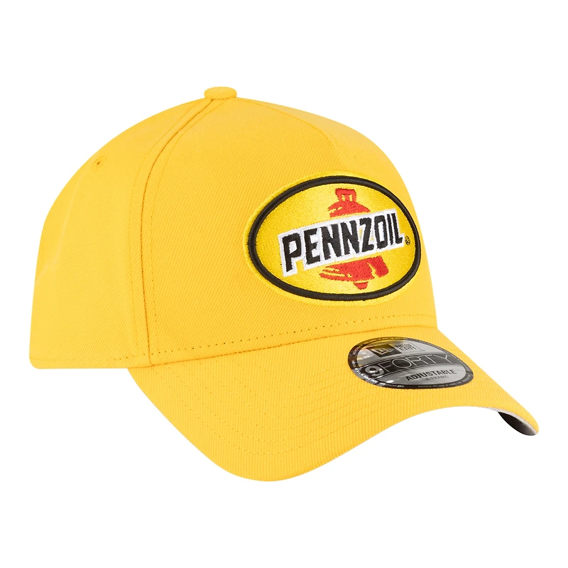 Men's New Era  Gold NASCAR Joey Logano Pennzoil 9FORTY A-Frame Adjustable Hat