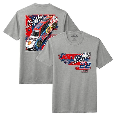 Men's Team Penske Athletic Heather Gray Joey Logano Pennzoil Patriotic T-Shirt