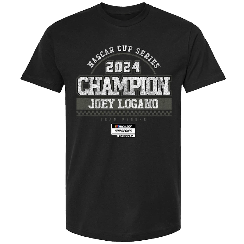 Men's Team Penske Black Joey Logano 2024 NASCAR Cup Series Champion Pit Road T-Shirt