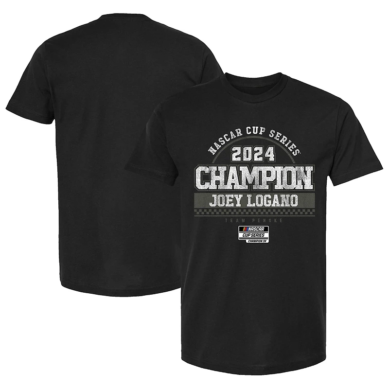 T-shirt noir pour homme Team Penske Joey Logano Champion NASCAR Cup Series 2024 Pit Road