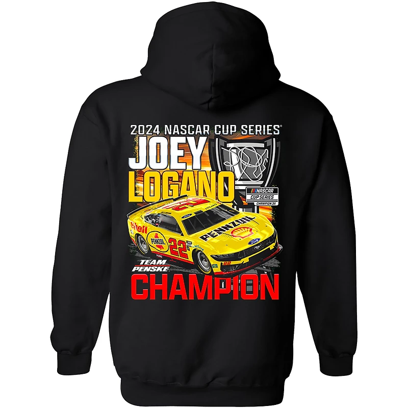 Men's Team Penske Black Joey Logano 2024 NASCAR Cup Series Champion Pullover Hoodie