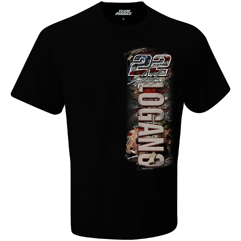 Men's Team Penske Black Joey Logano Patriotic Camo T-Shirt