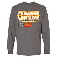 Men's Team Penske Charcoal Joey Logano 2024 NASCAR Cup Series Champion Banner Long Sleeve T-Shirt