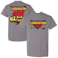 T-shirt gris pour homme de l'équipe Penske Joey Logano, champion la NASCAR Cup Series 2024