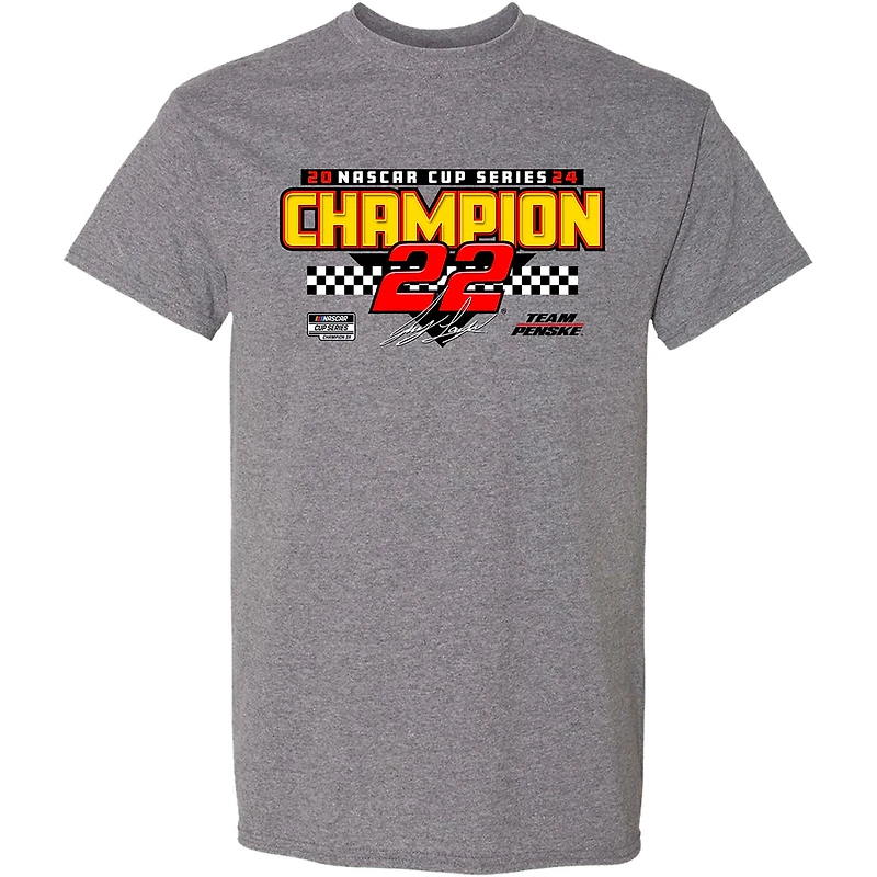 Men's Team Penske Gray Joey Logano 2024 NASCAR Cup Series Champion Car T-Shirt