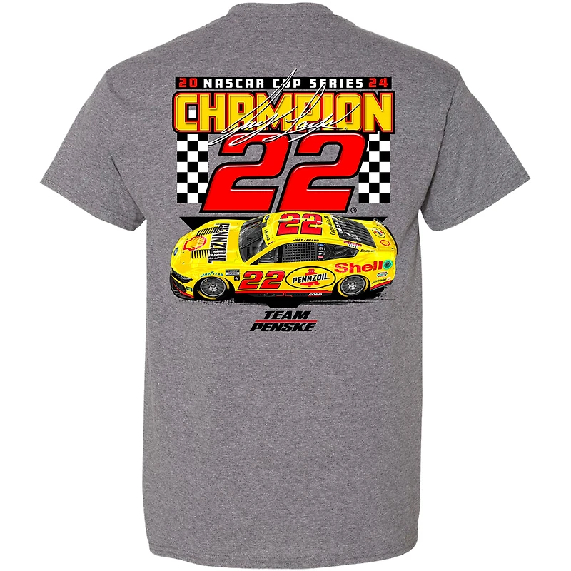 Men's Team Penske Gray Joey Logano 2024 NASCAR Cup Series Champion Car T-Shirt