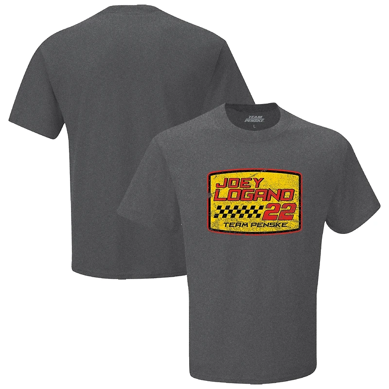 Men's Team Penske Heather Charcoal Joey Logano Vintage T-Shirt