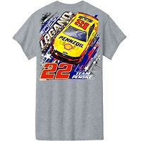 Men's Team Penske Heather Gray Joey Logano Shell-Pennzoil Car T-Shirt