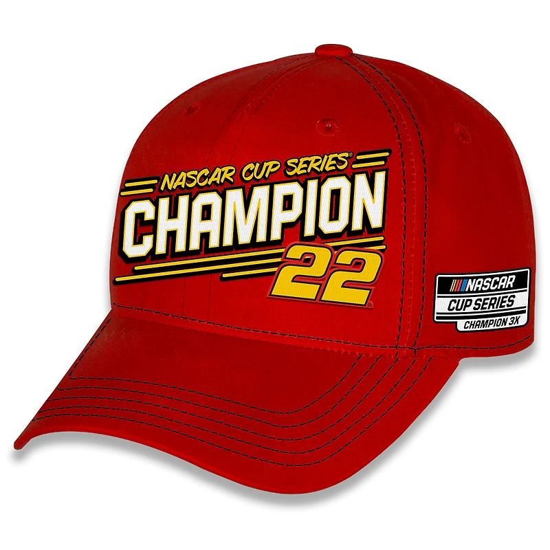 Casquette ajustable à gros numéro pour homme Team Penske Red Joey Logano 2024 NASCAR Cup Series Champion