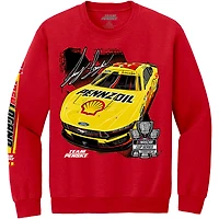 Sweat-shirt rouge pour homme de l'équipe Penske à l'effigie Joey Logano, triple champion la NASCAR Cup Series