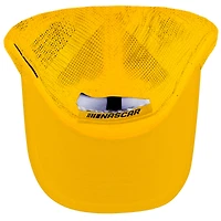 Casquette ajustable unisexe à damier jaune Joey Logano Shell Pennzoil Trucker