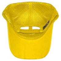 Unisex Checkered Flag Sports Yellow Joey Logano Shell Pennzoil Flame Trucker Adjustable Hat