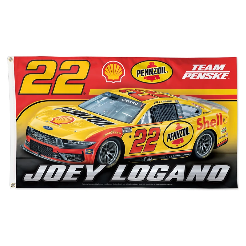 Drapeau de luxe simple face WinCraft Joey Logano 91 x 152 cm