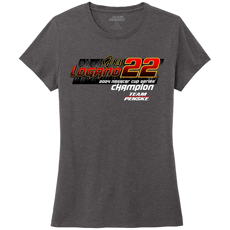 T-shirt à col rond pour femme Joey Logano 2024 NASCAR Cup Series Champion