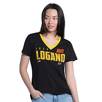 Women's G-III 4Her by Carl Banks  Black Joey Logano Best Team V-Neck T-Shirt