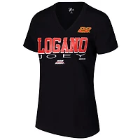 T-shirt à col en V noir G-III 4Her de Carl Banks pour femme avec motif Joey Logano Strategy