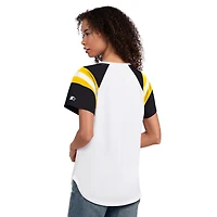 Women's G-III 4Her by Carl Banks  White Joey Logano Game On Raglan Notch Neck T-Shirt