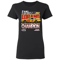 T-shirt noir de l'équipe Penske pour femmes, champion la NASCAR Cup Series 2024 Joey Logano