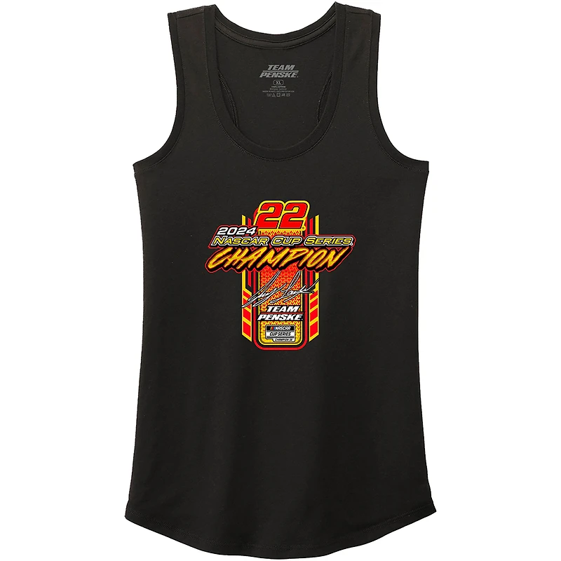 Débardeur de style vie noir l'équipe féminine Penske Joey Logano, champion la NASCAR Cup Series 2024