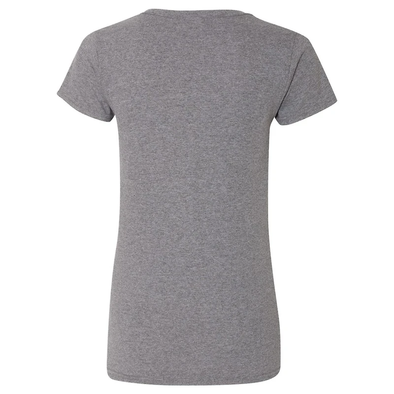 T-shirt à col en V de l'équipe Penske Heather Charcoal pour femmes Joey Logano, triple champion la NASCAR Cup Series