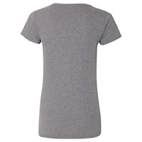T-shirt à col en V de l'équipe Penske Heather Charcoal pour femmes Joey Logano, triple champion la NASCAR Cup Series