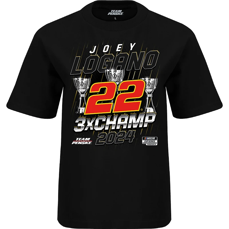 Youth Team Penske  Black Joey Logano Three-Time NASCAR Cup Series Champion Car T-Shirt