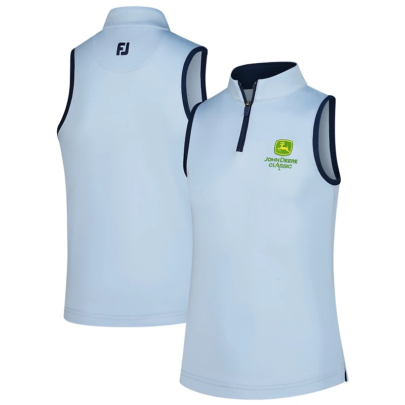 Polo sans manches demi-zippé bleu John Deere Classic Skyway pour fille FootJoy