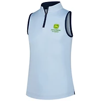 Girl's FootJoy Blue John Deere Classic Skyway Half-Zip Sleeveless Polo