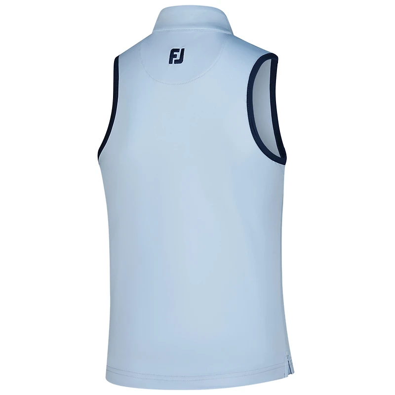 Girl's FootJoy Blue John Deere Classic Skyway Half-Zip Sleeveless Polo