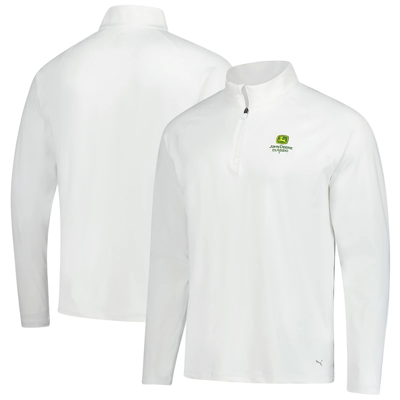 Pull à fermeture éclair quart de tour Puma John Deere Classic You-V blanc pour homme