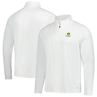 Pull à fermeture éclair quart de tour Puma John Deere Classic You-V blanc pour homme