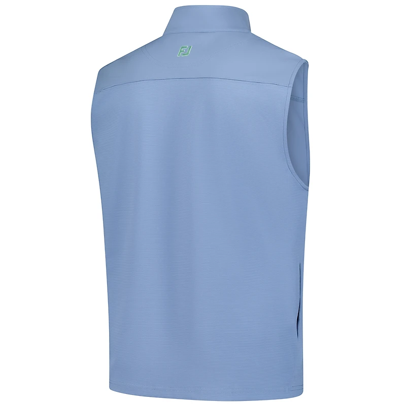 Gilet en tricot ottoman classique bleu FootJoy John Deere pour homme, entièrement zippé