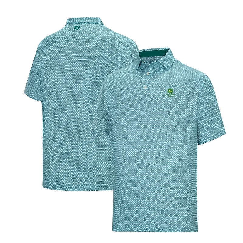 Polo FootJoy vert John Deere Classic ProDry Scallop Geo Piqué pour homme