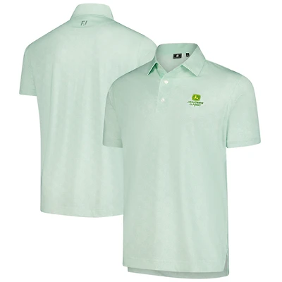 Men's FootJoy Light Green John Deere Classic Speckle Print Lisle Polo