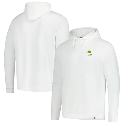 Men's FootJoy White John Deere Classic Lightweight Pullover Hoodie