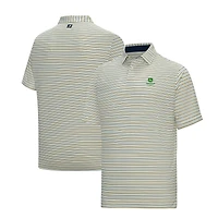 Polo FootJoy Lisle blanc John Deere Classic ProDry à rayures fines et pop pour homme