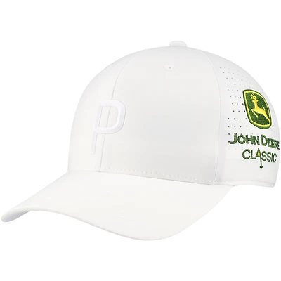 Casquette réglable Puma John Deere Classic Tech Flexfit blanche pour hommes