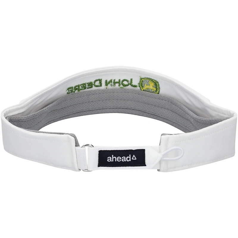 Unisex Ahead White John Deere Classic Cirrus Adjustable Visor