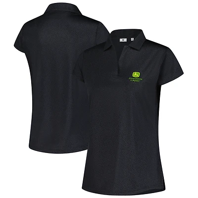 Polo à manches courtes imprimé classique John Deere noir FootJoy pour femme