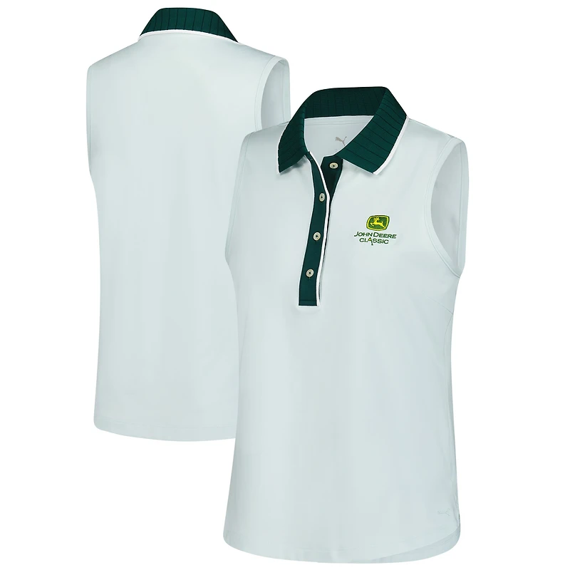 Women's Puma Light Green John Deere Classic CLOUDSPUN Bridges Sleeveless Polo