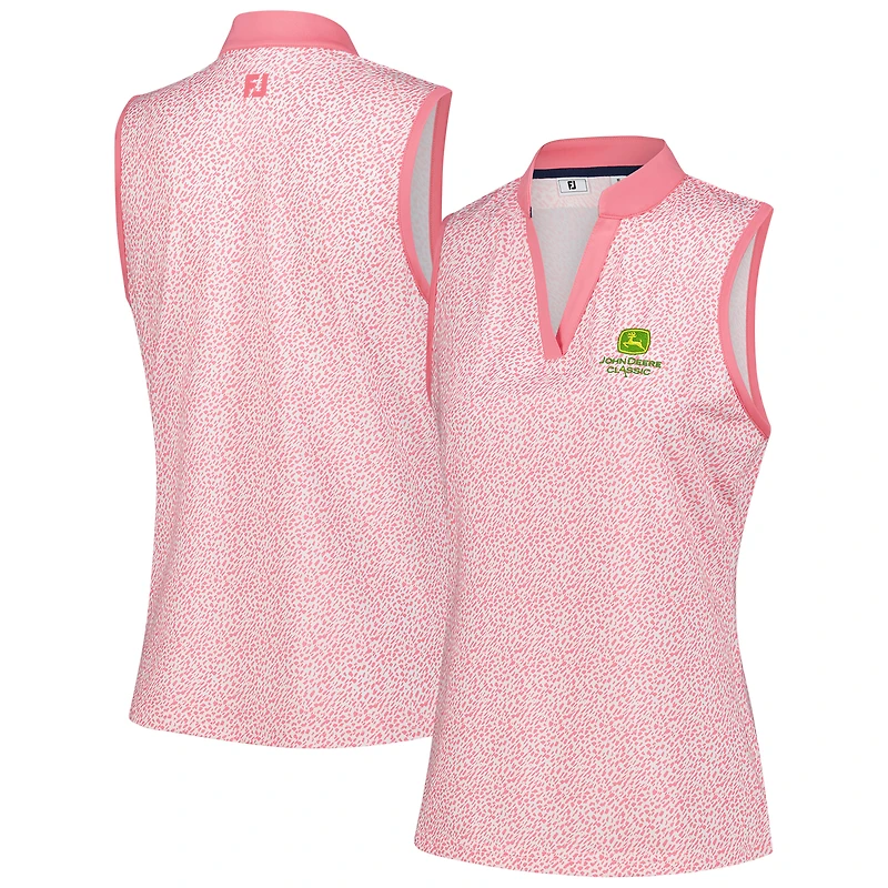 Polo sans manches imprimé John Deere Classic ProDry rose FootJoy pour femme