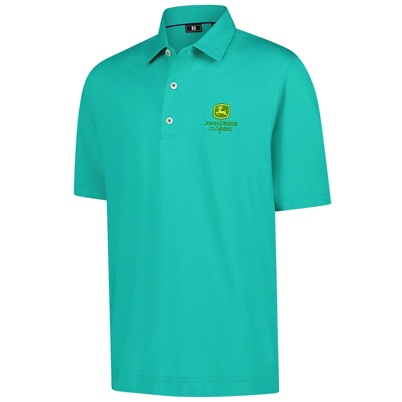 Polo John Deere Classic FootJoy ProDry en fil d'Écosse à pois vert ton sur pour jeune