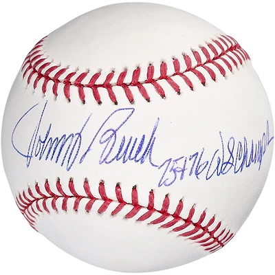 Johnny Bench Cincinnati Reds Autographed Baseball with "75 + 76 WS Champs" Inscription