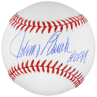 Baseball autographié par Johnny Bench des Reds de Cincinnati avec l'inscription « HOF 89 »