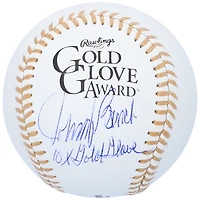 Baseball avec gant doré autographié par Johnny Bench des Cincinnati Reds et inscription « 10x Gold Glove »
