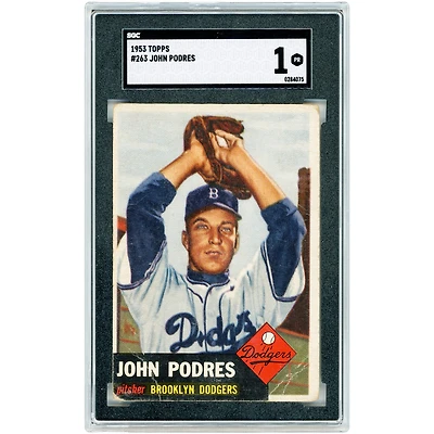 Johnny Podres Brooklyn Dodgers 1953 Topps #263 SGC Authenticated 1 Rookie Card