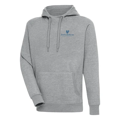 Men's Antigua  Heather Gray Johns Hopkins Blue Jays Victory Pullover Hoodie