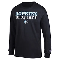 Men's Champion  Black Johns Hopkins Blue Jays Team Long-Sleeve T-Shirt